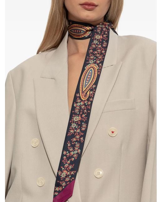 Etro Black Paisley-Print Silk Scarf
