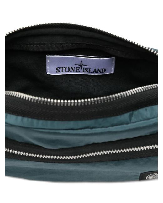 Stone Island Green Compass-Patch Belt Bag for men