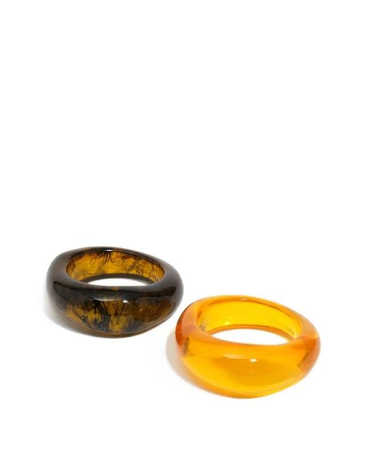 Bimba Y Lola Orange Set Of 2 And Amber-Effect Resin Bracelets