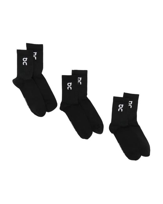 On Shoes Black Logo Socks (Set Of Three) for men