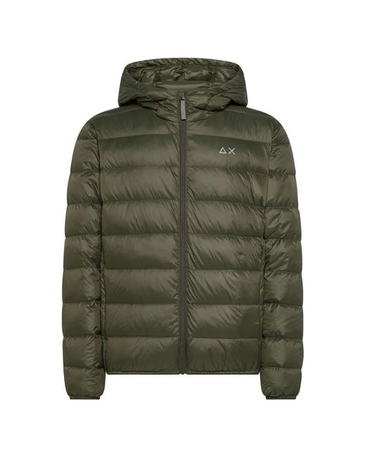 Sun 68 Green Hooded Padded Jacket for men