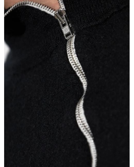 Maison Margiela Blue High-Neck Front-Zip Sweater for men