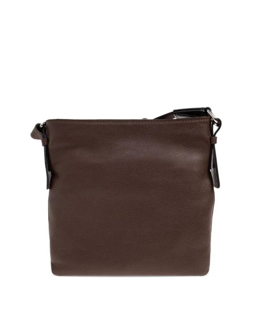 Iceberg Brown Logo-Plaque Shoulder Bag for men