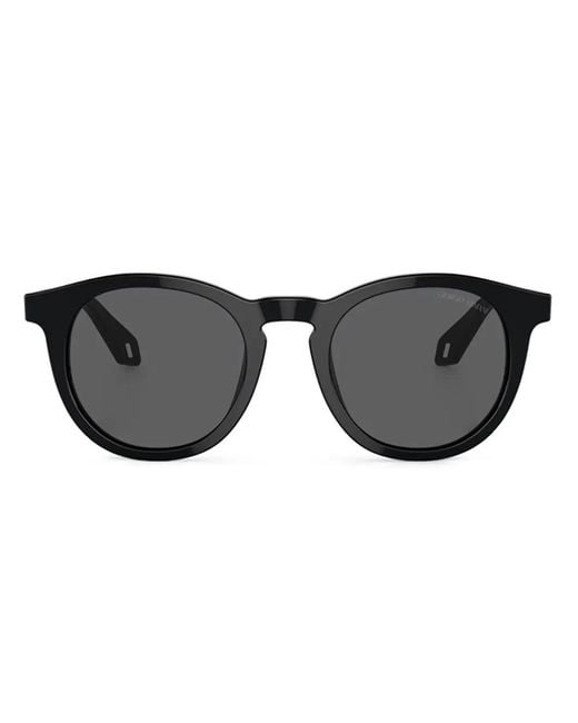 Giorgio Armani Black Round-Frame Sunglasses for men
