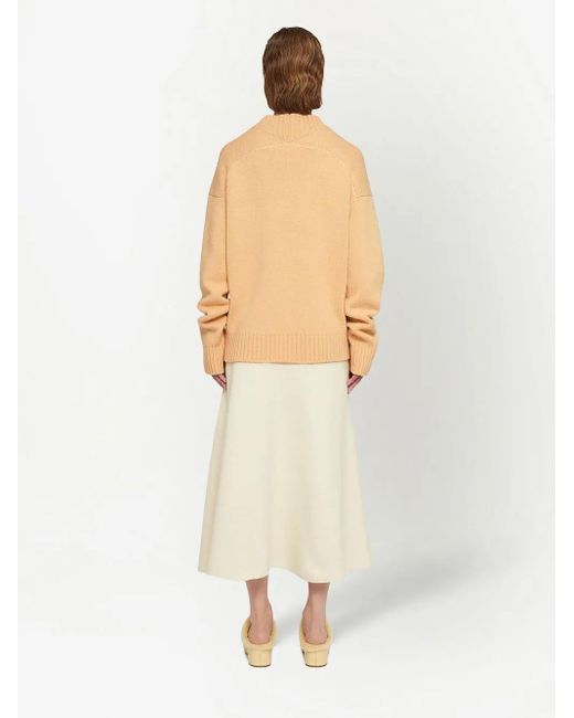 Jil Sander Natural Extra-Long Sleeve Sweater