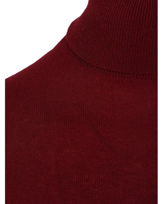 Al Duca D'aosta Red Ribbed-Trim Cashmere Sweater for men