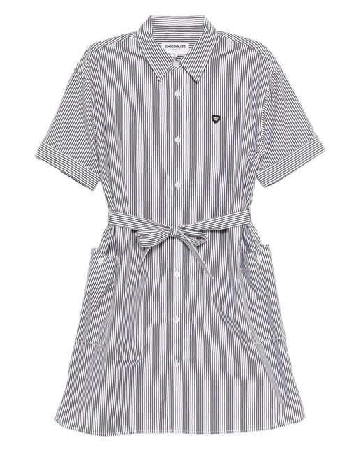 Chocoolate Gray Striped-Print Dress