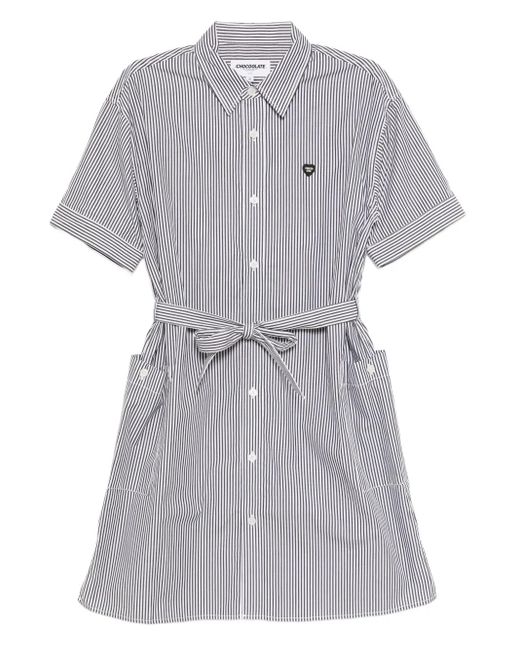 Chocoolate Gray Striped-Print Dress