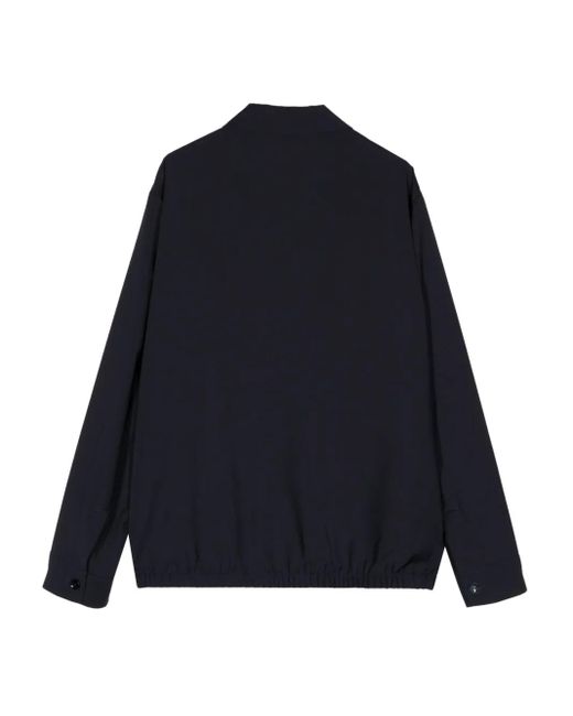 Barena Blue Zip-Up Wool Shirt Jacket for men