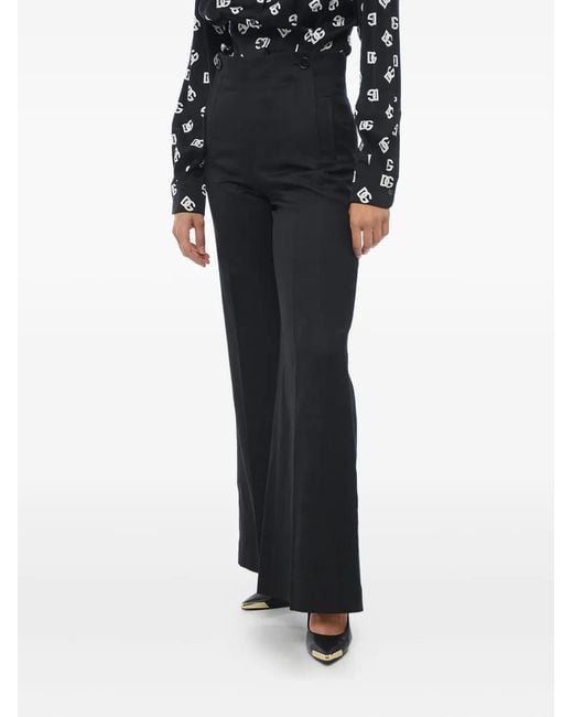 Chloé Black Double-Button Palazzo Pants