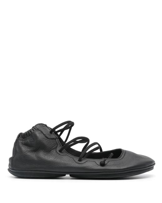 Camper Black Right Nina Lace-Up Ballerina Shoes