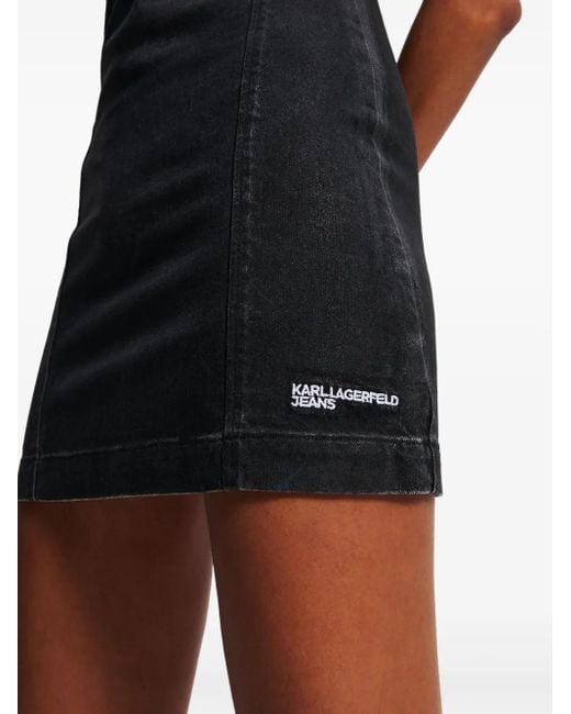 Karl Lagerfeld Gecoate Denim Jurk in het Black