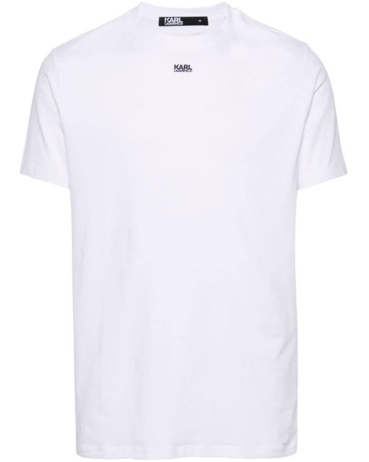 Karl Lagerfeld White Logo-tape T-shirt for men