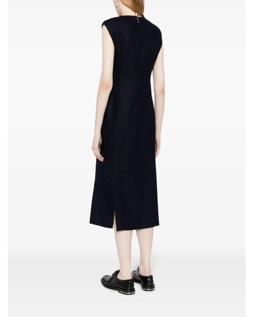 Thom Browne Blue Wool Midi Dress