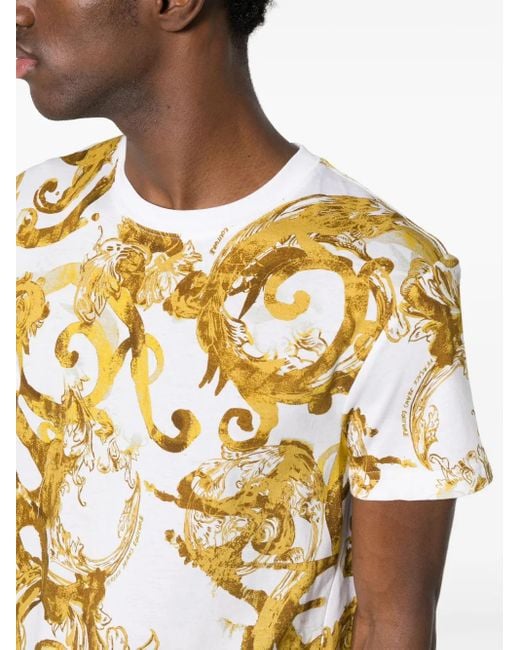 メンズ Versace Jeans Couture バロックプリント Tシャツ Metallic