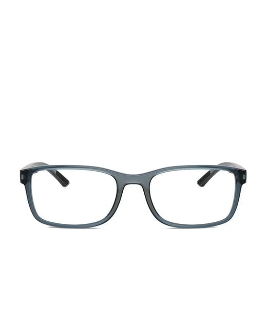 Prada Linea Rossa Blue Rectangle-Frame Glasses for men