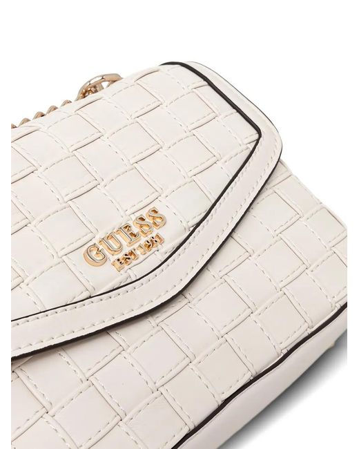 Guess Natural Woven Chain Satchel