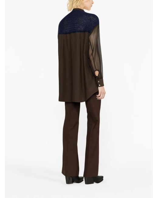 Undercover Blue Panelled Poplin Shirt