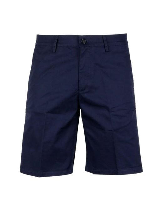 Aspesi Blue Belt-Loop Shorts for men