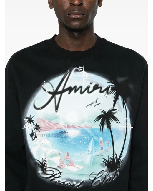 Amiri Black Paradise Airbrush Cotton Sweatshirt for men