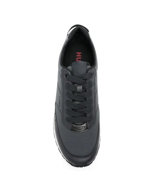 Boss White Running-Inspired Trainers With Zigzag Detailing for men