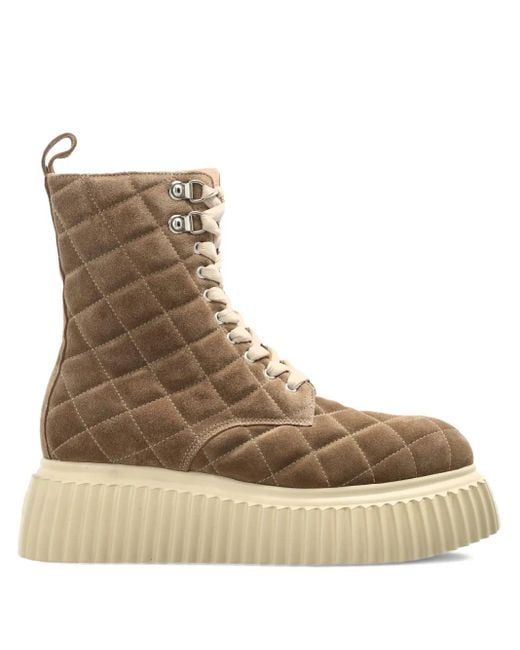 Agl Attilio Giusti Leombruni Brown Elsa Quilted Sneakers