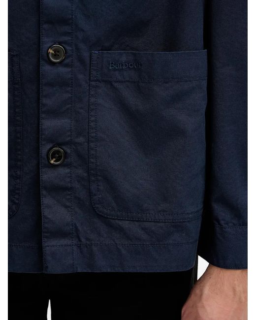 Barbour Blue Button Corduroy Collar Jacket for men