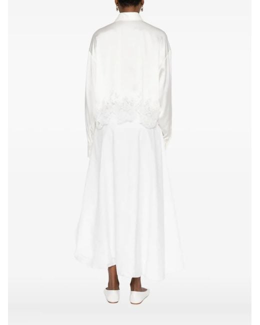 Ermanno Scervino レーストリム シャツ White