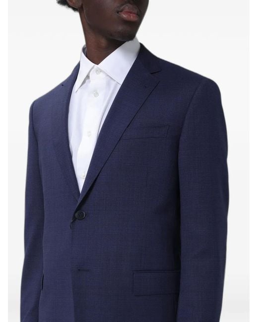 Zegna Blue Single-Breasted Wool Suit for men