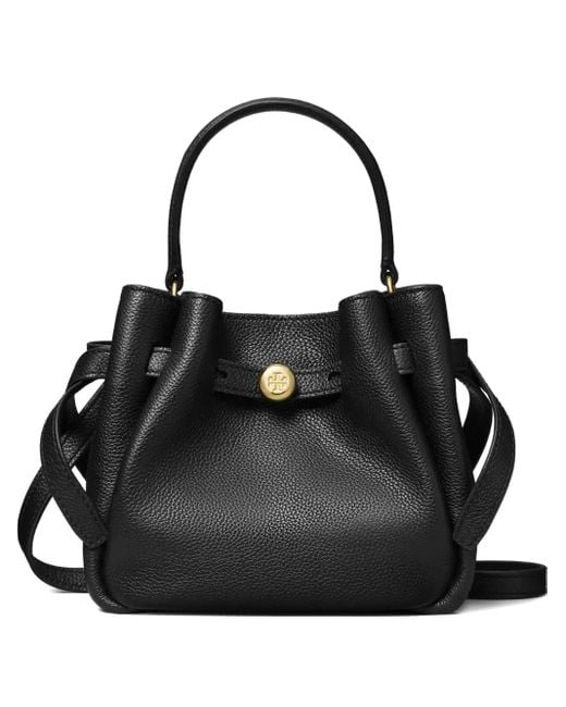 Tory Burch Black Romy Mini Leather Bucket Bag