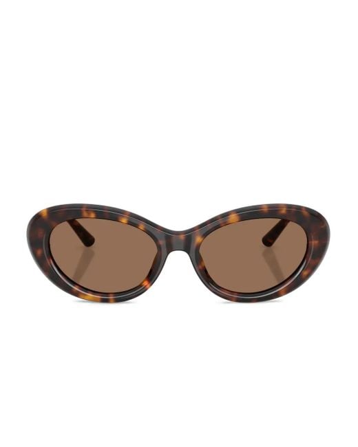 Dolce & Gabbana Brown Tortoiseshell Oval-Frame Sunglasses