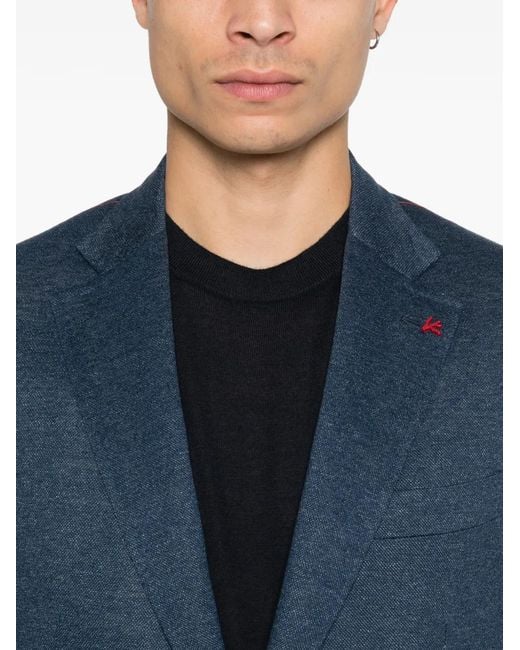 Isaia Blue Button Blazer for men