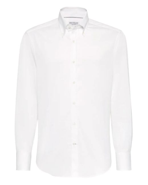 メンズ Brunello Cucinelli コットン シャツ White