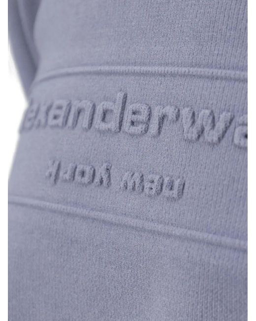Alexander Wang Blue Pullover mit Logo-Prägung