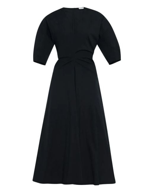 Abito Midi Con Arricciatura di Rosetta Getty in Black