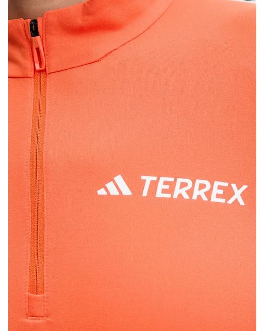 Adidas Orange Terrex Xperior Half-Zip Performance Sweatshirt