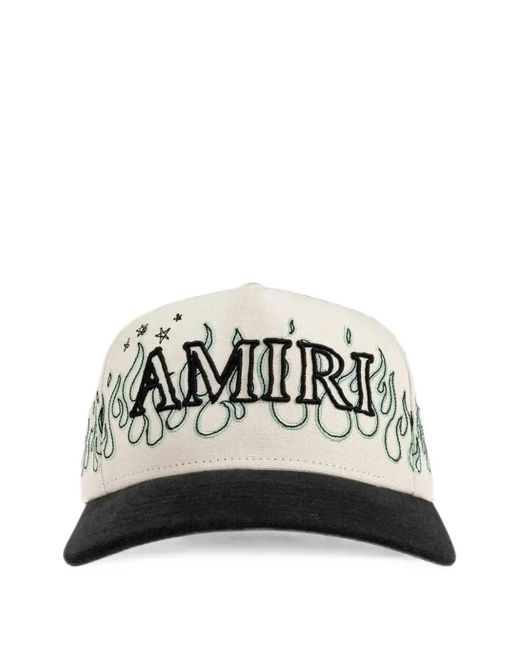 Amiri Black Flame-Embroidered Logo Baseball Cap for men