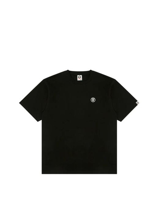 Aape By A Bathing Ape Black Logo-Appliqué T-Shirt for men