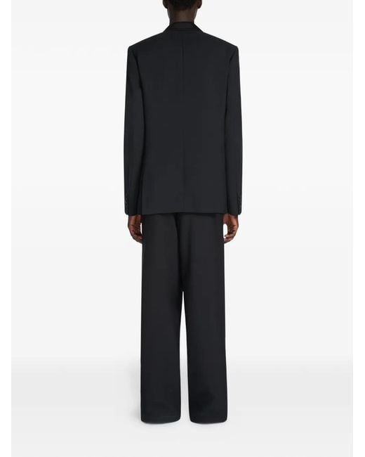 Dries Van Noten Black Double-Breasted Blazer for men