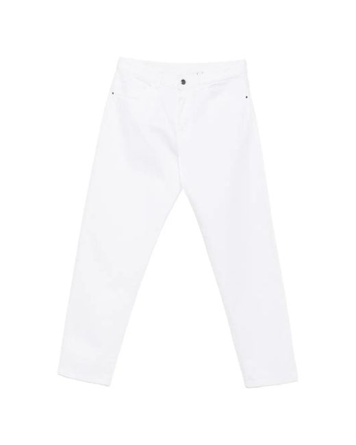 Canali White Button-Fastening Straight-Leg Jeans for men