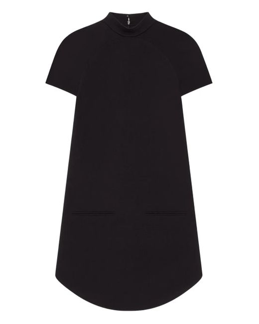 Courreges Black High-Neck Short-Sleeve Dress