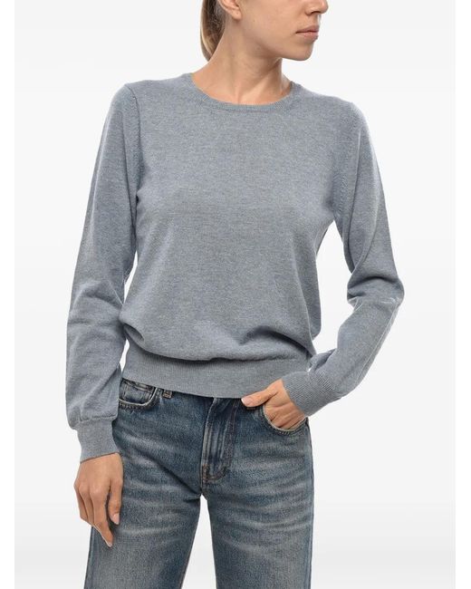 Malo Gray Crew-Neck Long-Sleeve Sweater