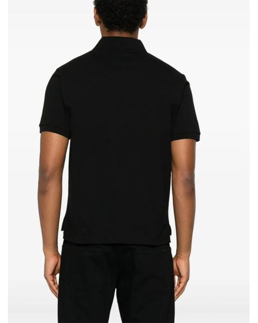 Saint Laurent Black Piquet Cotton Polo Shirt for men