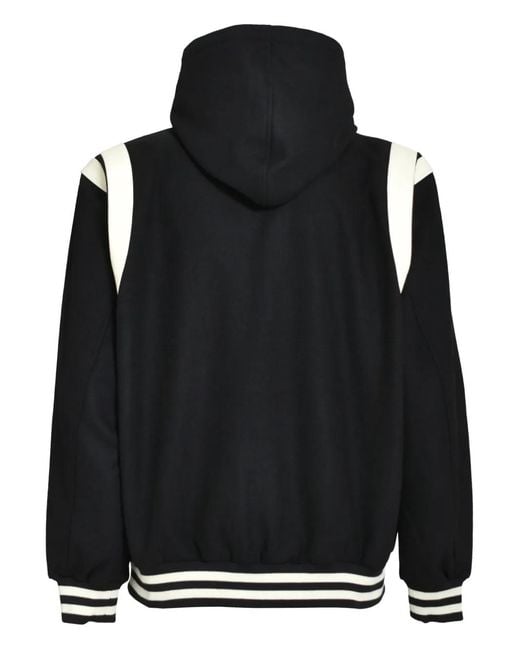 BREATH Black Logo-Patch Bomber Jacket for men