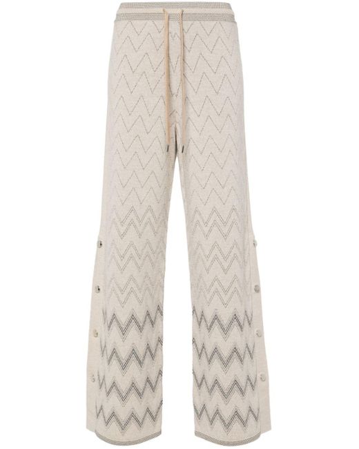 Missoni White Straight-leg Knitted Trousers