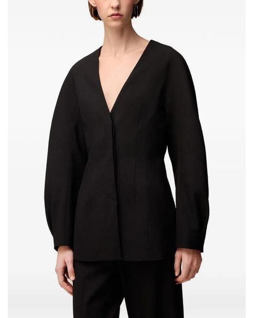 RETORI Black Hourglass Single-Breasted Wool Blazer
