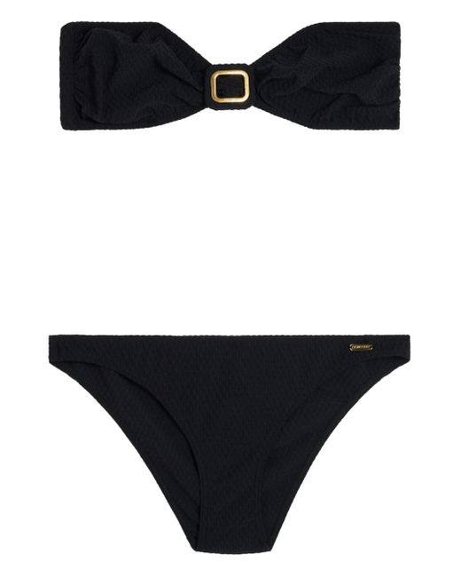 Tom Ford Black Textured Bandeau Bikini Set