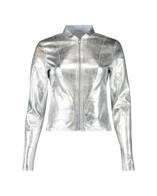 Lamarque Blue Chapin Reversible Leather Jacket