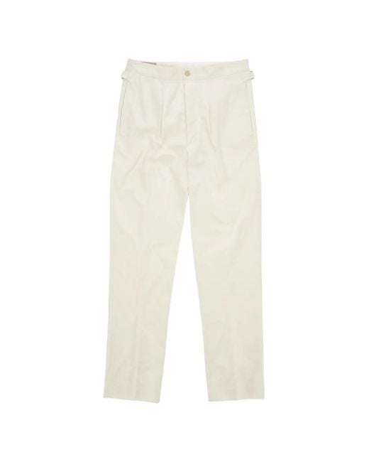 Fortela White Oklahoma Cotton Trousers for men