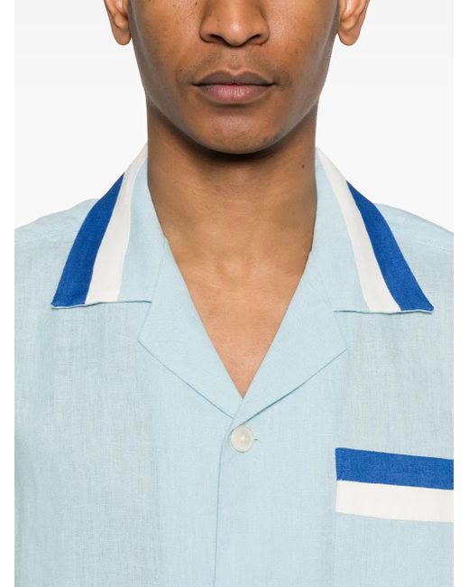 Bode Blue Seedling Stripe Shirt for men